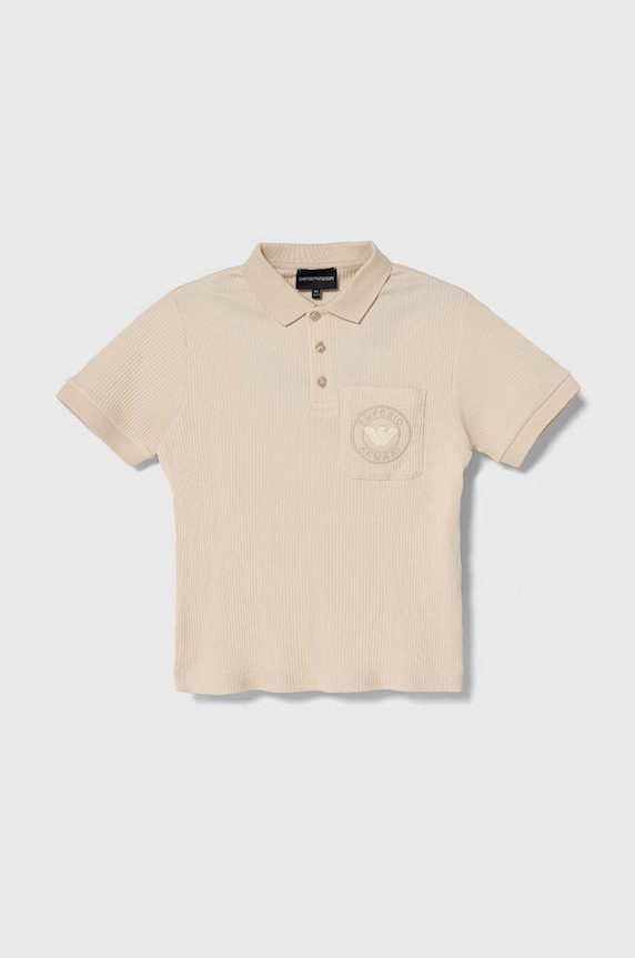 Polo tričko Emporio Armani s elastanem béžová 3D4FJ7.3J5SZ