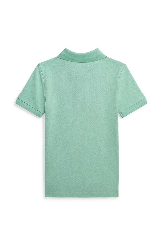 Детска памучна тениска с яка Polo Ralph Lauren 322936134001 зелен SS24