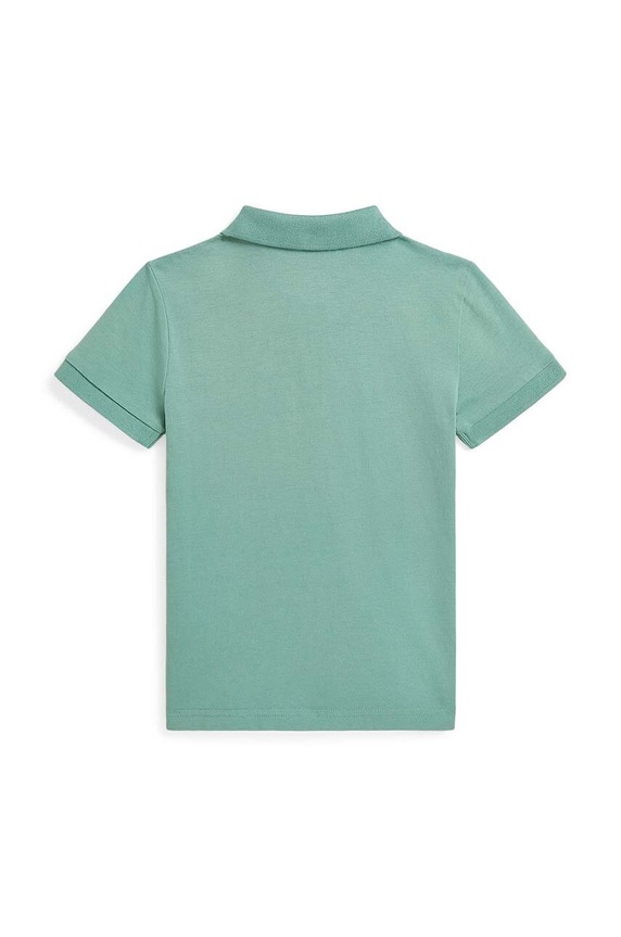 Детска памучна тениска с яка Polo Ralph Lauren 322942065002 зелен AW24