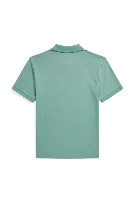 Детска памучна тениска с яка Polo Ralph Lauren 323942065002 зелен AW24