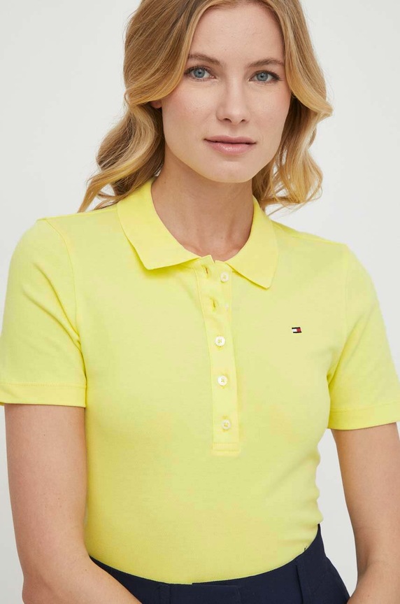Polo tričko Tommy Hilfiger slim žlutá WW0WW37823