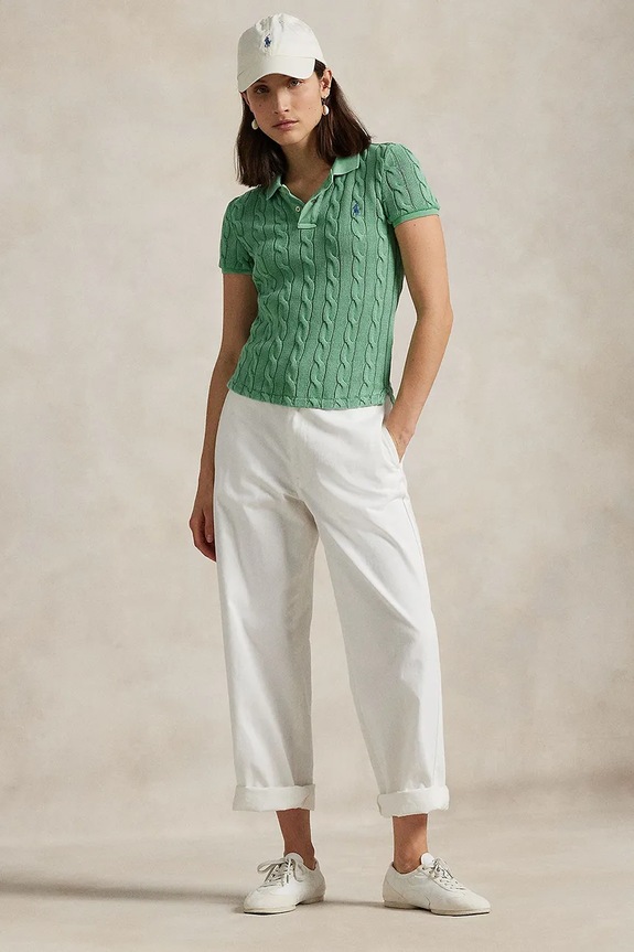 Odzież Polo Ralph Lauren polo bawełniane 211943010 zielony