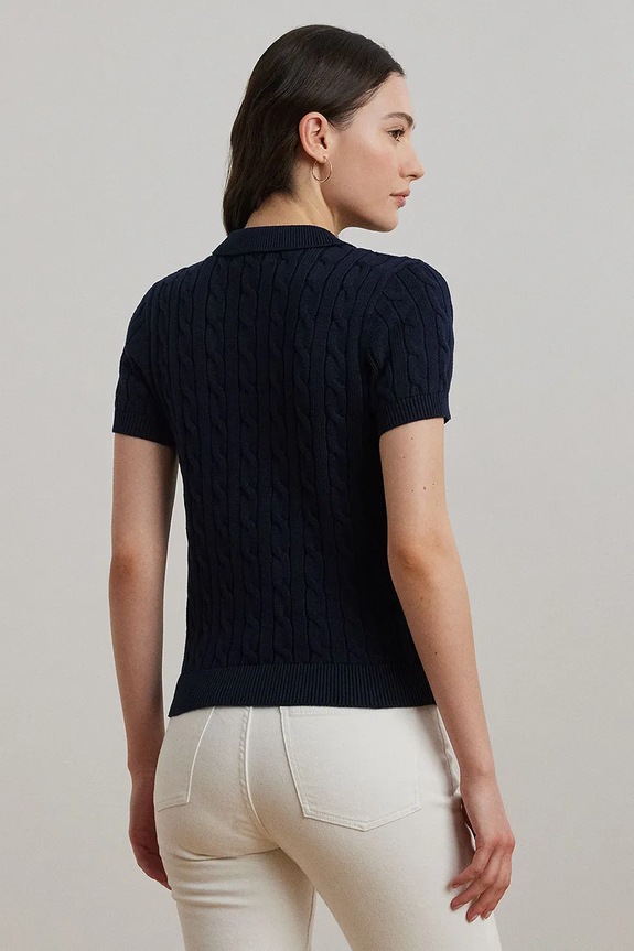 Lauren Ralph Lauren sveter s krátkym rukávom dámsky bavlnený 200932224 tmavomodrá SS26