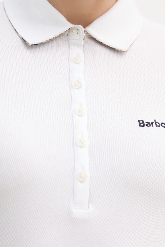 Barbour polo za žene od pamuka s elastanom LML0634 bijela