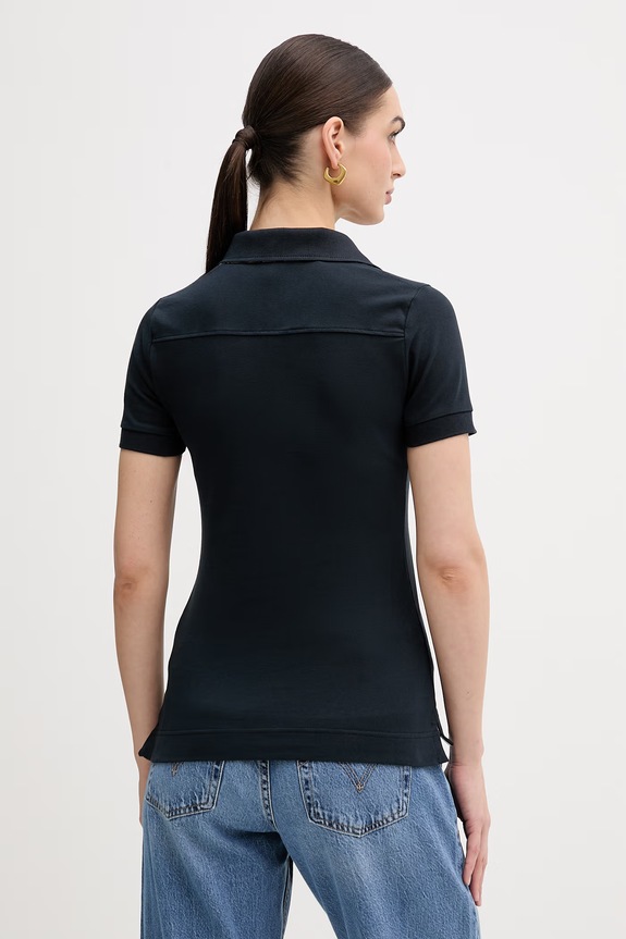 Odzież Barbour polo damskie bawełniane z elastanem LML0634 granatowy