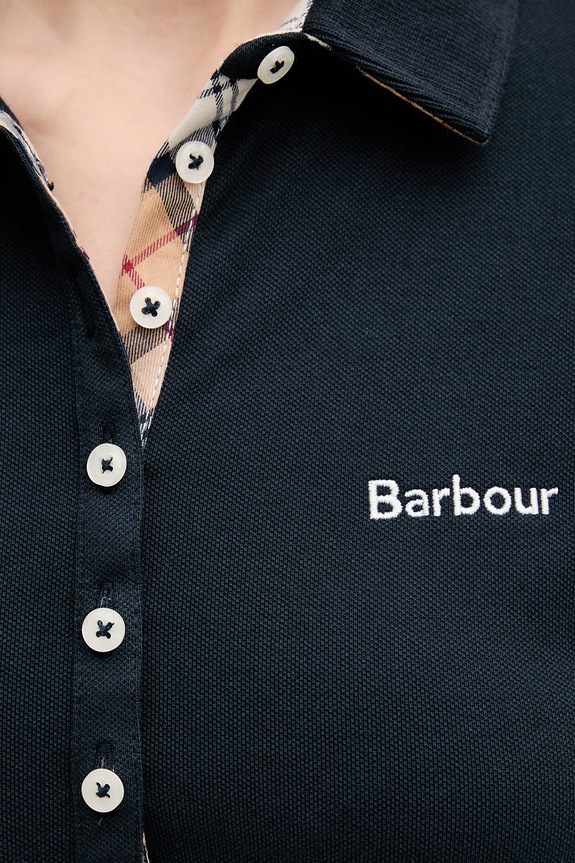 Barbour polo damskie bawełniane z elastanem LML0634 granatowy
