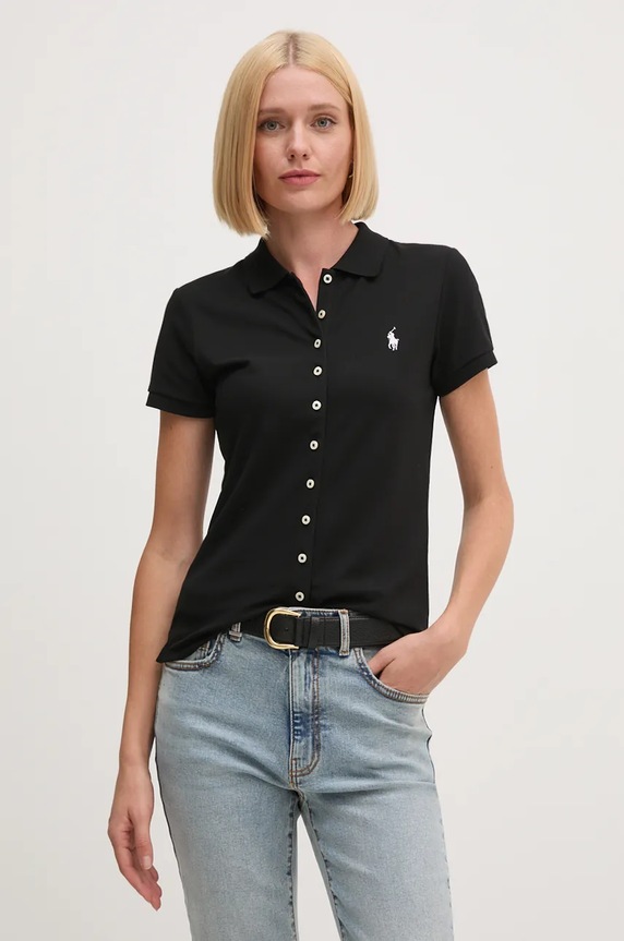 Πόλο Polo Ralph Lauren με ελαστάν μαύρο 211939272