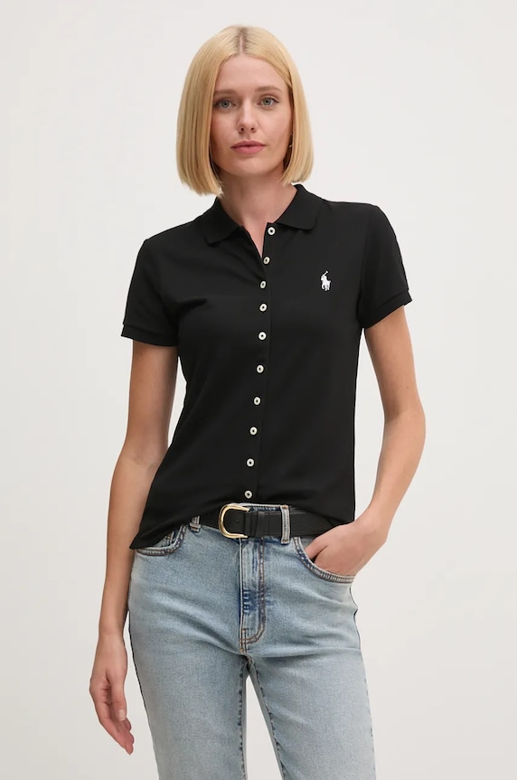Πόλο Polo Ralph Lauren με ελαστάν μαύρο 211939272