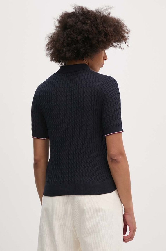 Oblečení Bavlněné polo tričko Tommy Hilfiger WW0WW41878 námořnická modř