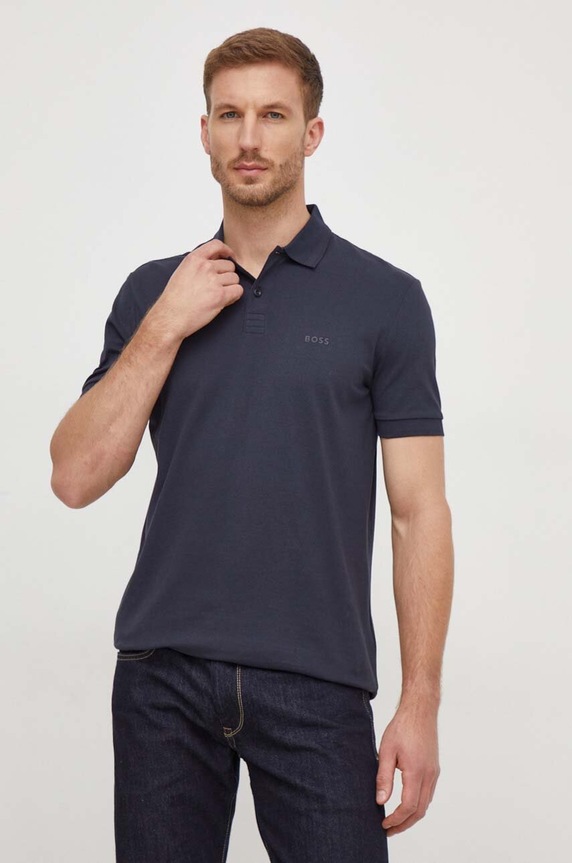 BOSS Green polo bawełniane bawełna granatowy 50507583