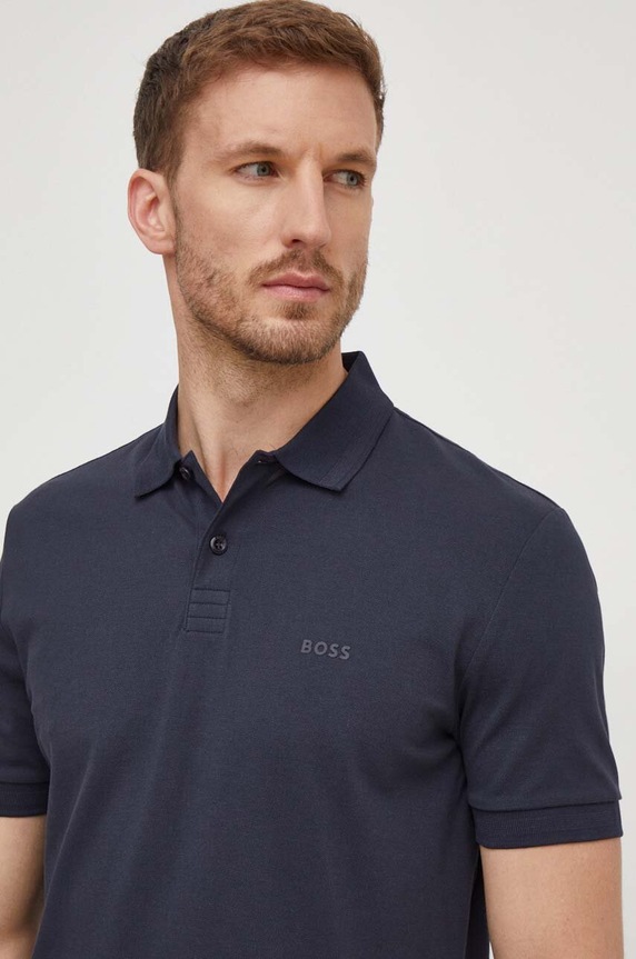 BOSS Green polo bawełniane granatowy 50507583