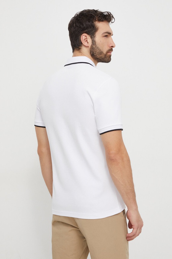 BOSS Orange polo majica moška bombažna z elastanom Passertip 50507699 bela SS26