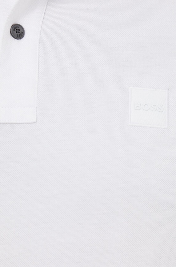 BOSS Orange polo majica moška bombažna z elastanom Passertip bela 50507699