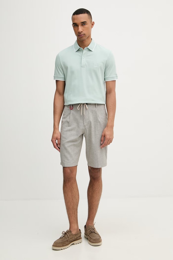 BOSS Orange polo da uomo in cotone con elastan Passertip 50507699 turchese SS26