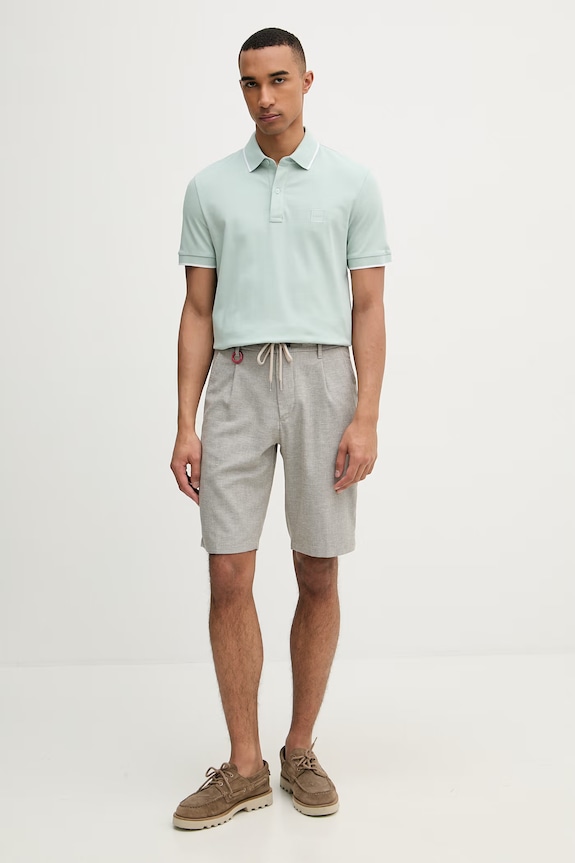 BOSS Orange polo da uomo in cotone con elastan Passertip 50507699 turchese SS26