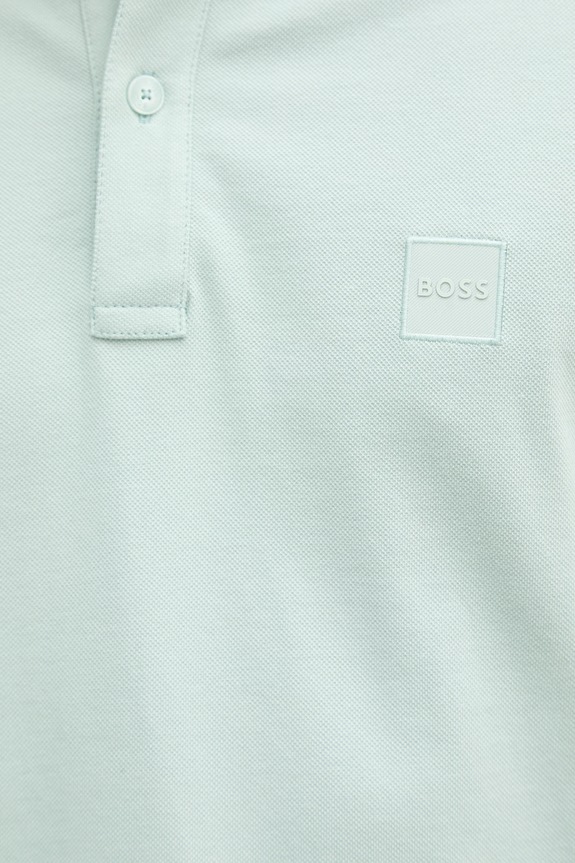 BOSS Orange polo da uomo in cotone con elastan Passertip 50507699 turchese