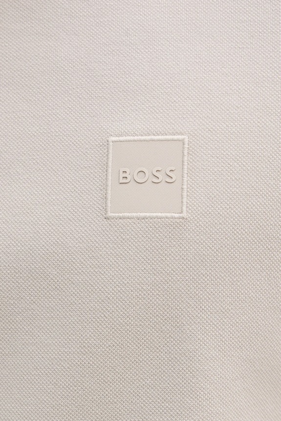 BOSS Orange πόλο ανδρικό βαμβακερό με ελαστάν Passertip 50507699 γκρί