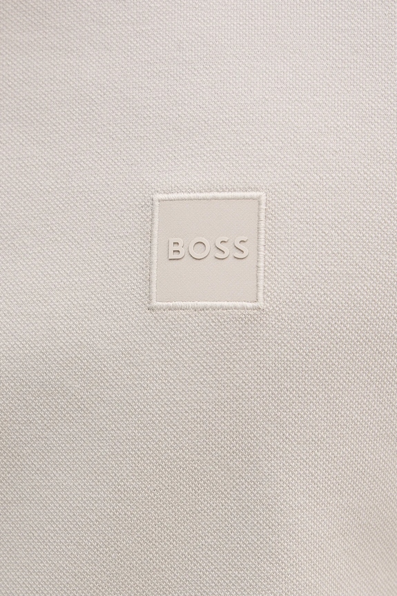 BOSS Orange πόλο ανδρικό βαμβακερό με ελαστάν Passertip 50507699 γκρί
