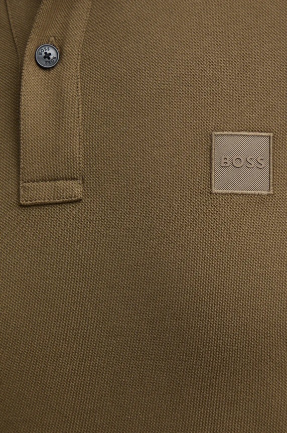 BOSS Orange polo majica moška bombažna z elastanom Passertip 50507699 zelena