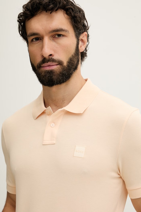 BOSS Orange polo da uomo in cotone con elastan Passenger arancione 50507803
