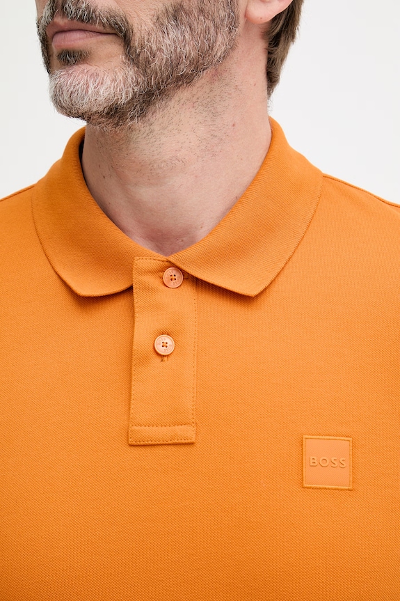 BOSS Orange polo bărbătesc din bumbac cu elastan Passenger 50507803 portocaliu