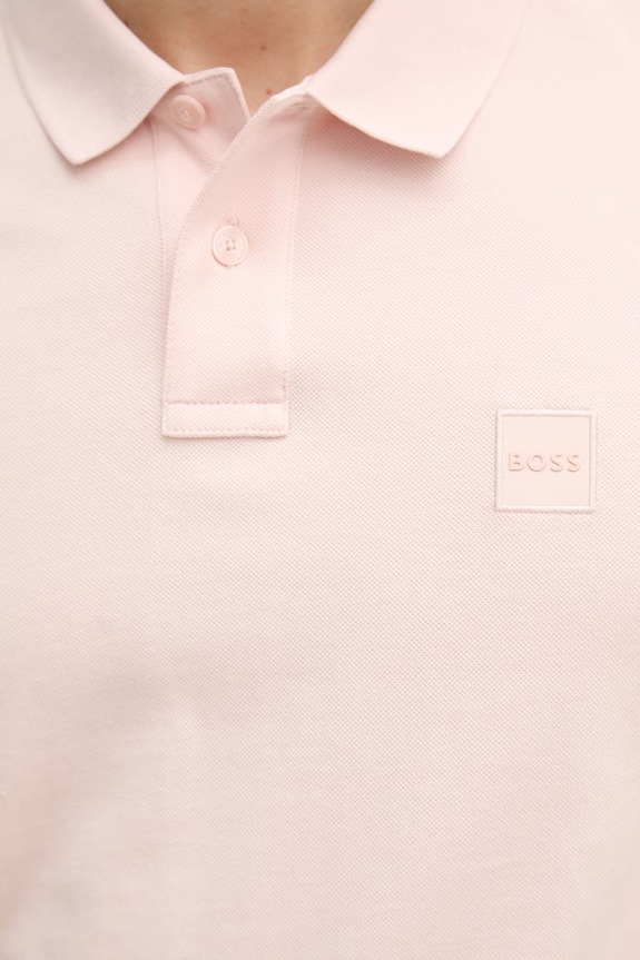BOSS Orange polo bărbătesc din bumbac cu elastan Passenger 50507803 roz