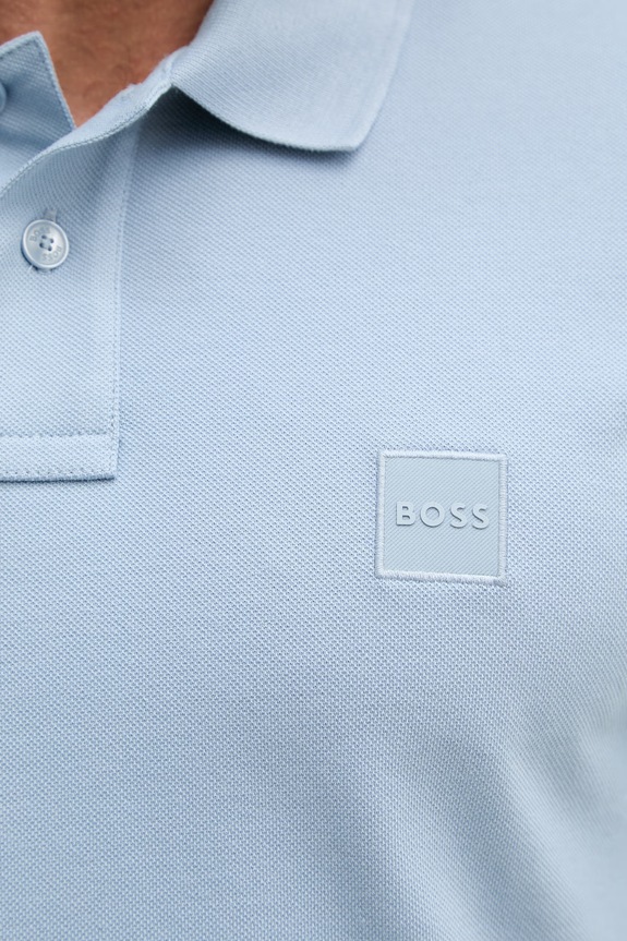 BOSS Orange πόλο ανδρικό βαμβακερό με ελαστάν Passenger 50507803 μπλε