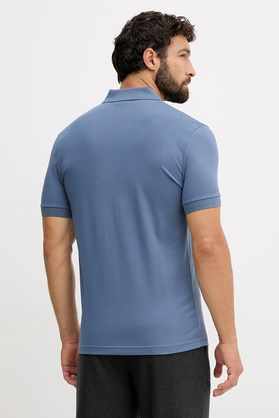 Oblačila BOSS Orange polo majica moška bombažna z elastanom Passenger 50507803 modra