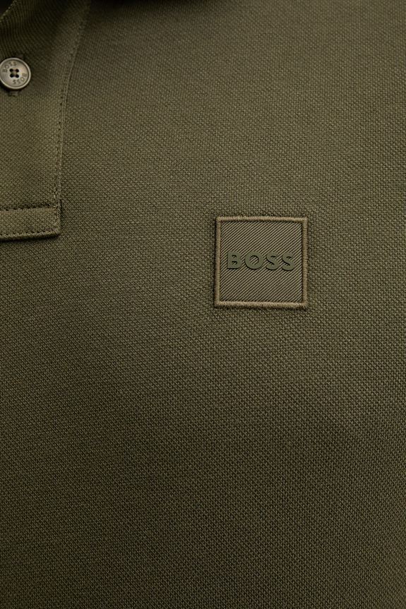 BOSS Orange πόλο ανδρικό βαμβακερό με ελαστάν Passenger 50507803 πράσινο