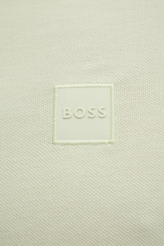 BOSS Orange polo tričko pánske bavlnené s elastanom Passenger 50507803 zelená