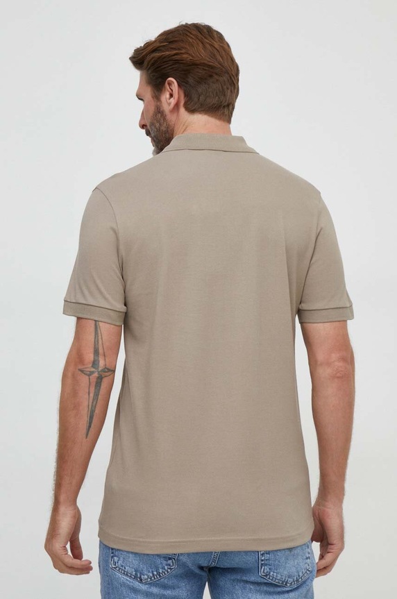 BOSS Orange πόλο ανδρικό βαμβάκι με ελαστάν Passenger 50507803 μπεζ AA00
