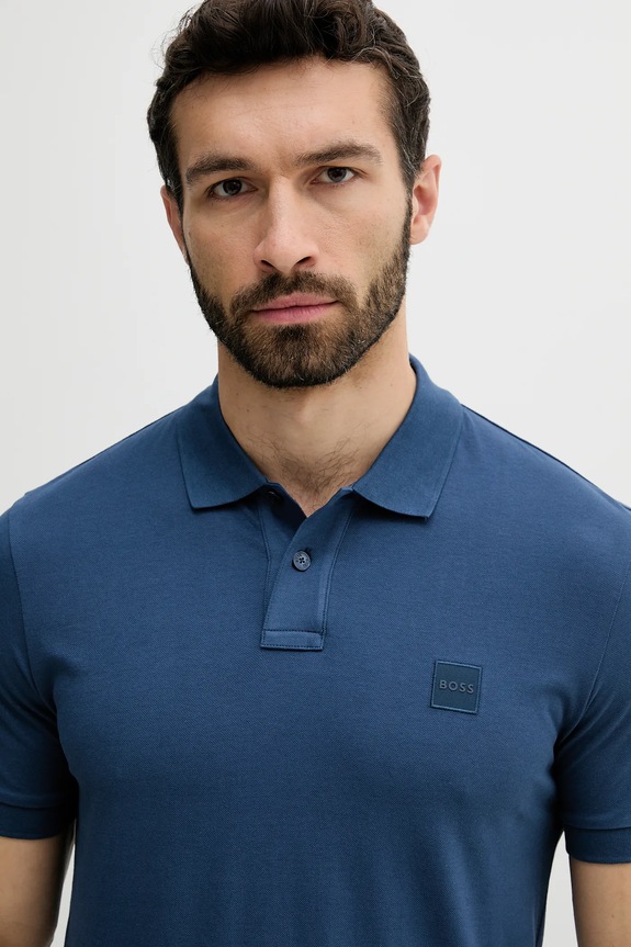 Ruházat BOSS Orange póló férfi pamut elasztánnal Passenger 50507803 kék