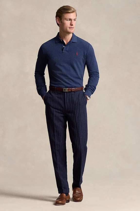 Одяг Бавовняний лонгслів Polo Ralph Lauren 710680790 темно-синій