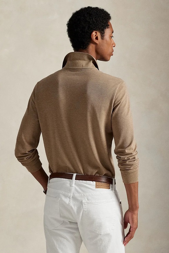 Βαμβακερή μπλούζα με μακριά μανίκια Polo Ralph Lauren 710680790 μπεζ AA00