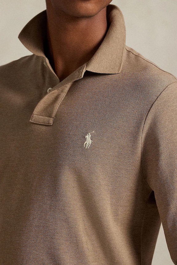 Ρούχα Βαμβακερή μπλούζα με μακριά μανίκια Polo Ralph Lauren 710680790 μπεζ