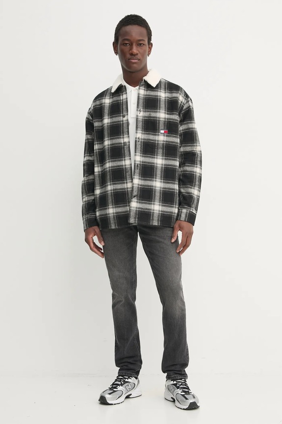 Tommy Jeans polo bawełniane DM0DM18312 beżowy SS25