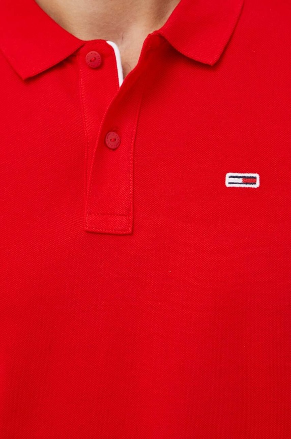 Bavlnené polo tričko Tommy Jeans červená DM0DM18312