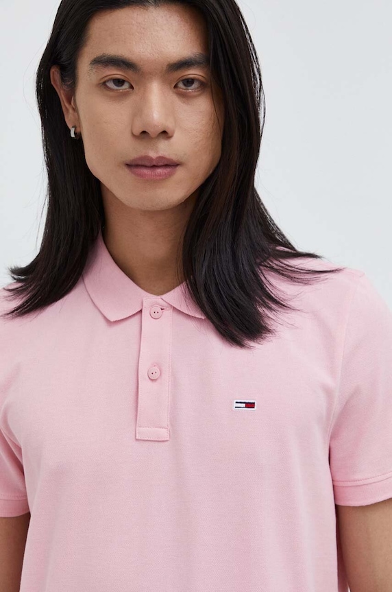Tommy Jeans polo in cotone rosa DM0DM18312