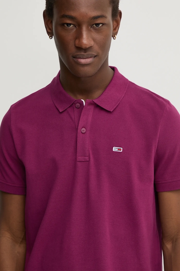 Tommy Jeans polo in cotone slim violetto DM0DM18312