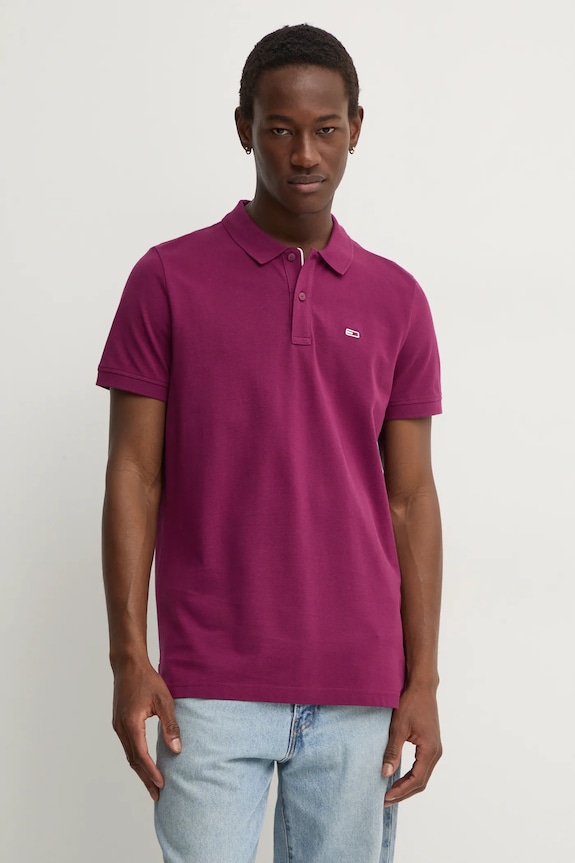 Tommy Jeans polo in cotone violetto DM0DM18312