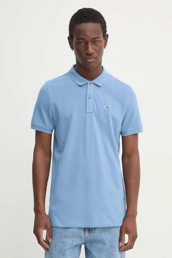 Tommy Jeans polo de bumbac albastru DM0DM18312