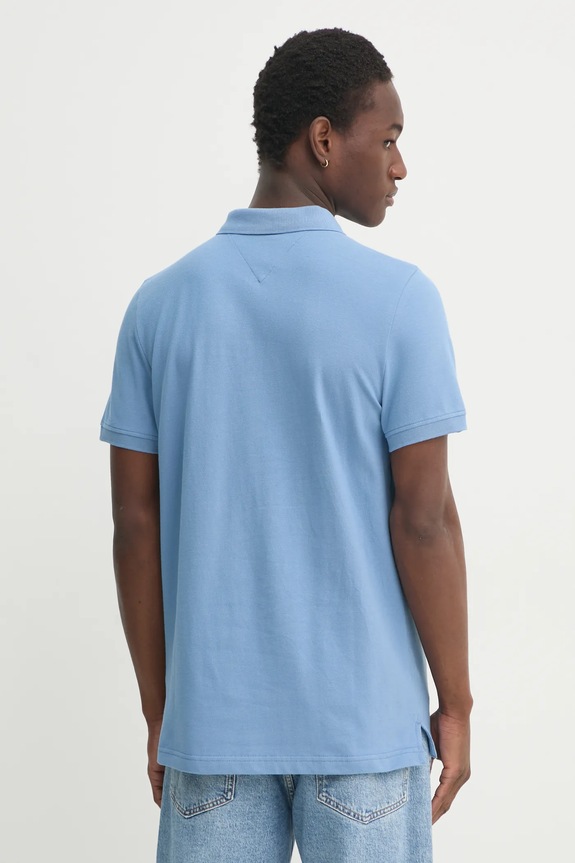 Îmbrăcăminte Tommy Jeans polo de bumbac DM0DM18312 albastru