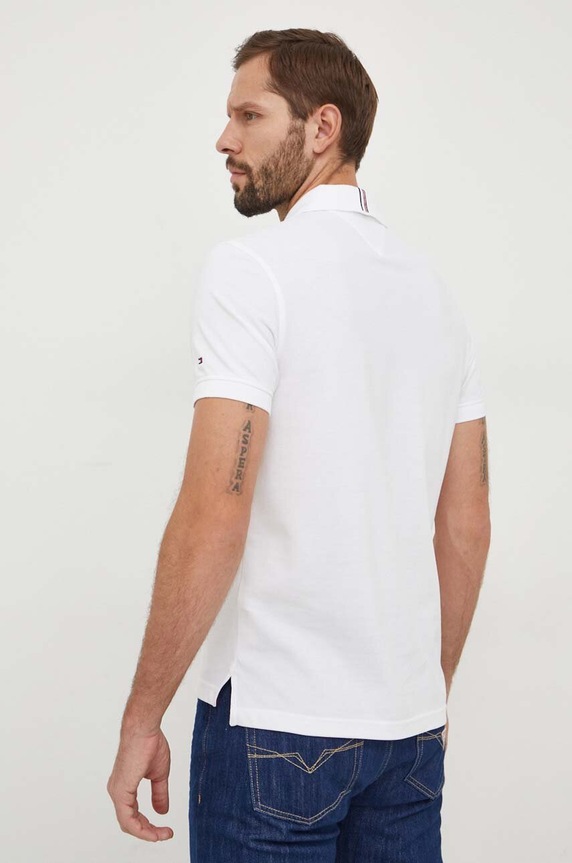 Odzież Tommy Hilfiger polo bawełniane MW0MW33587 biały