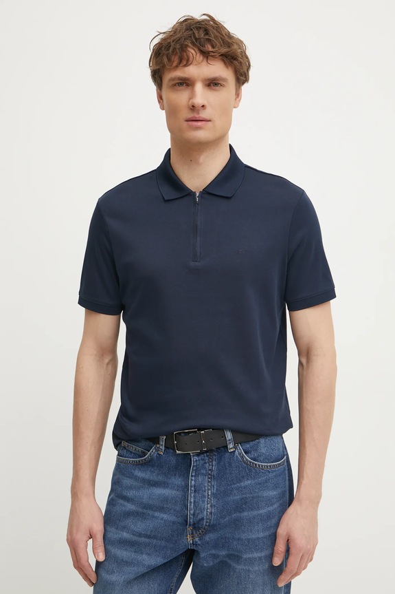Calvin Klein polo de bumbac regular bleumarin K10K112754