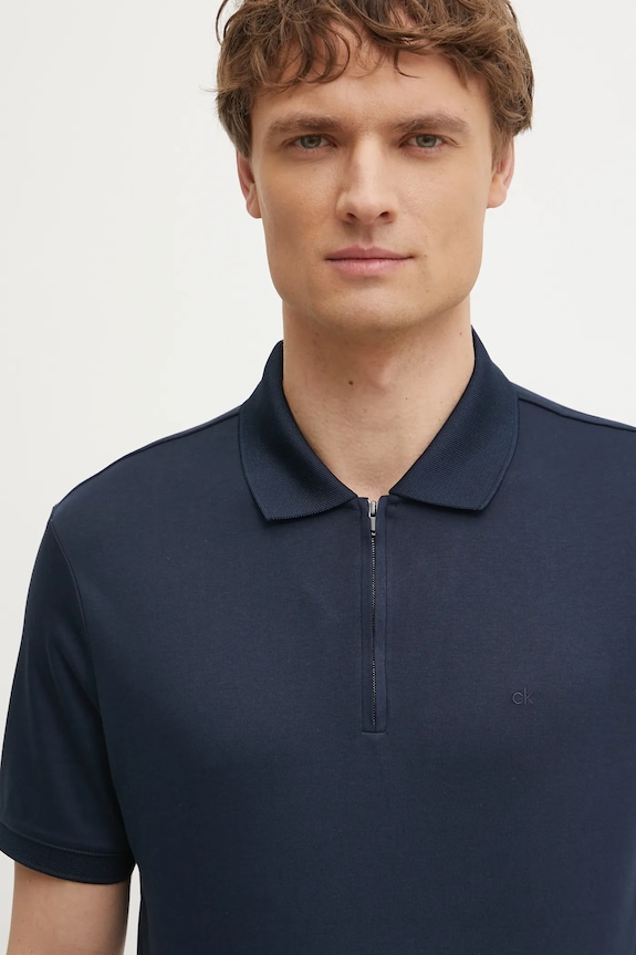 Calvin Klein polo de bumbac bleumarin K10K112754