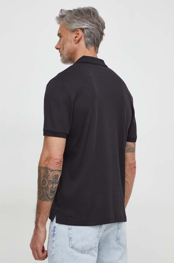 Ρούχα Βαμβακερό μπλουζάκι πόλο Calvin Klein K10K112754 μαύρο
