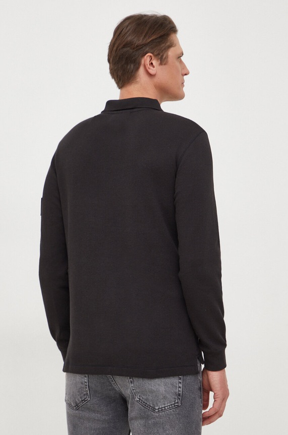 Oblečení Bavlněné tričko s dlouhým rukávem Calvin Klein Jeans J30J324961 černá