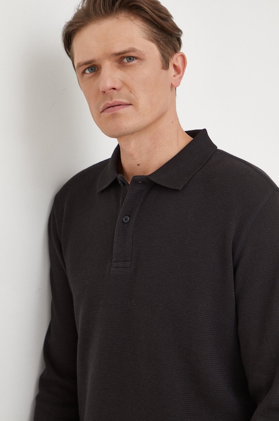 Bavlněné tričko s dlouhým rukávem Calvin Klein Jeans černá J30J324961