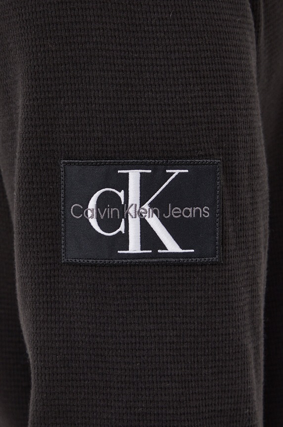 Bavlněné tričko s dlouhým rukávem Calvin Klein Jeans J30J324961 černá