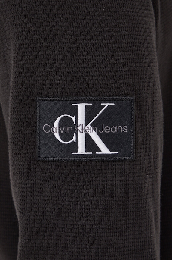 Bavlněné tričko s dlouhým rukávem Calvin Klein Jeans J30J324961 černá